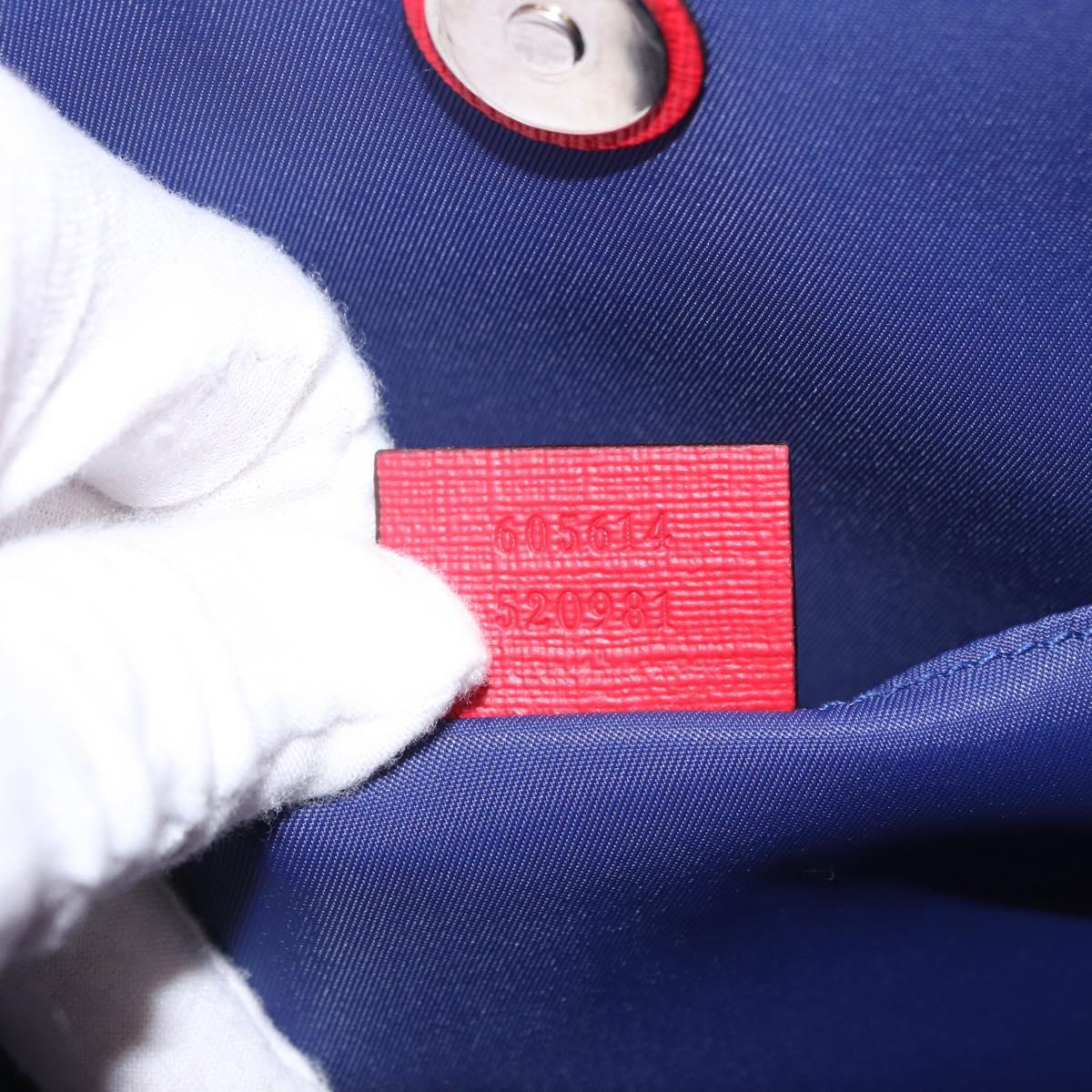 GUCCI Tote Bag PVC Navy Silver 605614 Auth 159842M