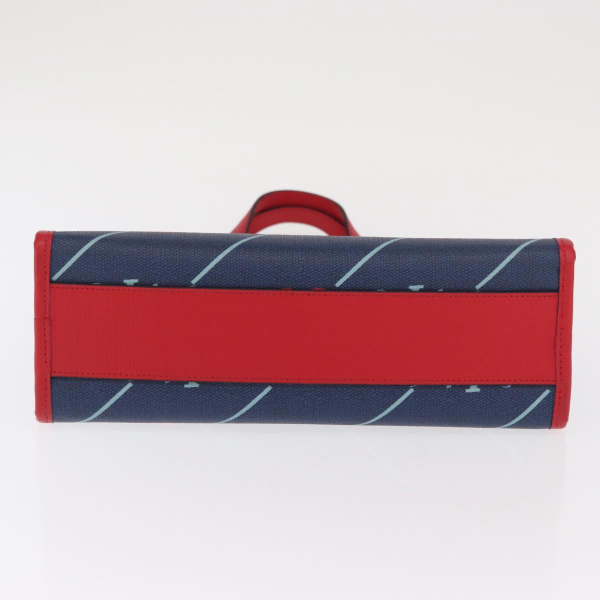 GUCCI Tote Bag PVC Navy Silver 605614 Auth 159842M