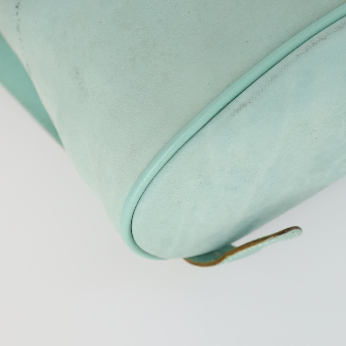 Salvatore Ferragamo Gancini Backpack Suede Green Gold Auth 159843