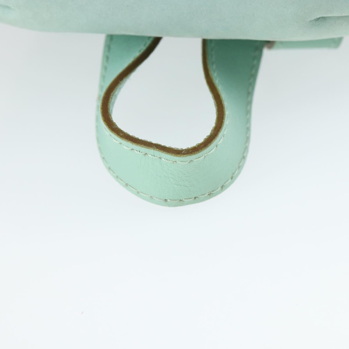 Salvatore Ferragamo Gancini Backpack Suede Green Gold Auth 159843