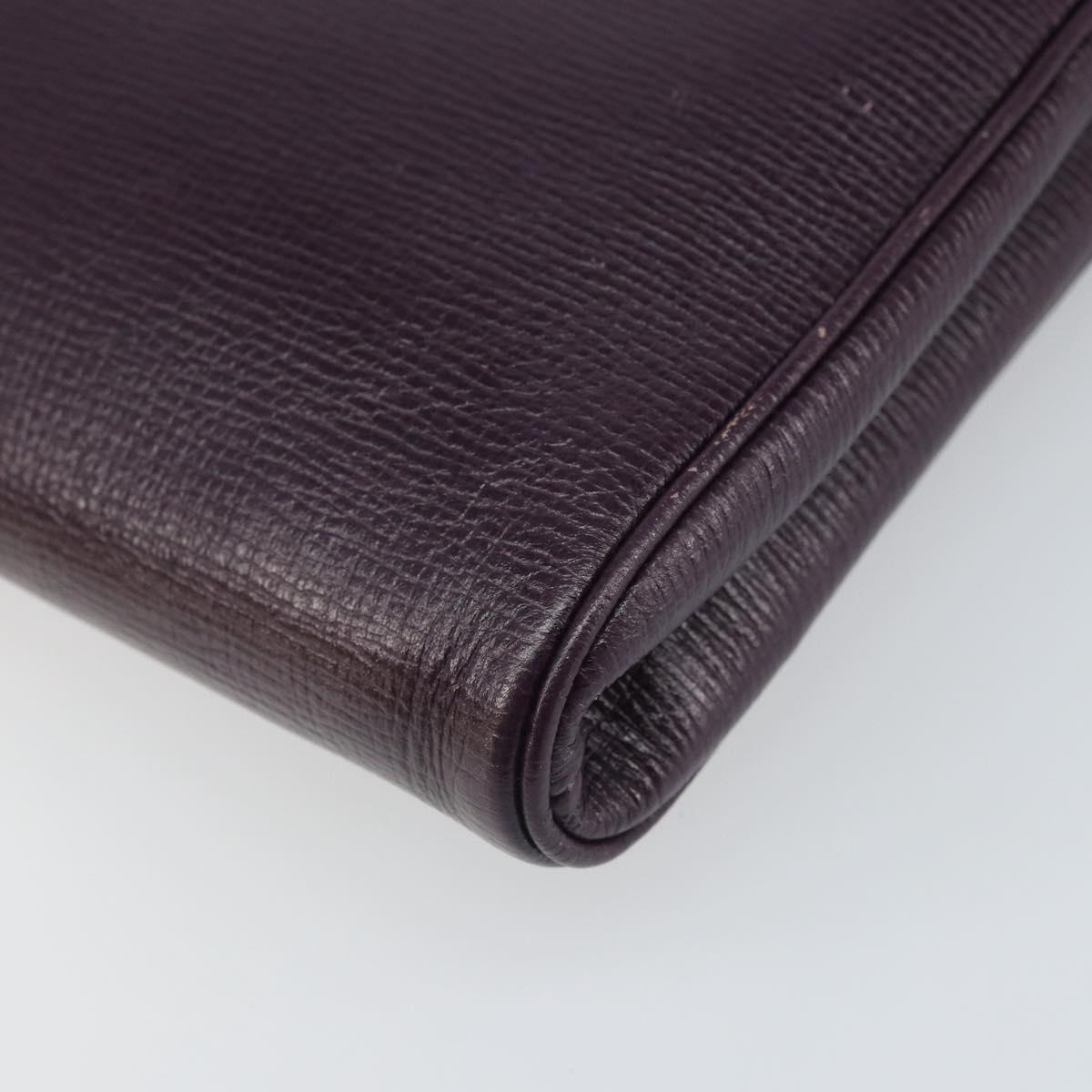 CELINE Circle Shoulder Bag Leather Purple Gold Auth 159845V