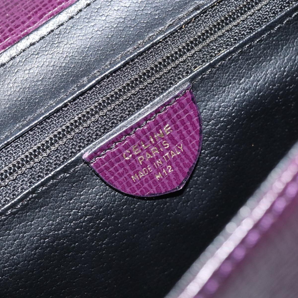 CELINE Circle Shoulder Bag Leather Purple Gold Auth 159845V