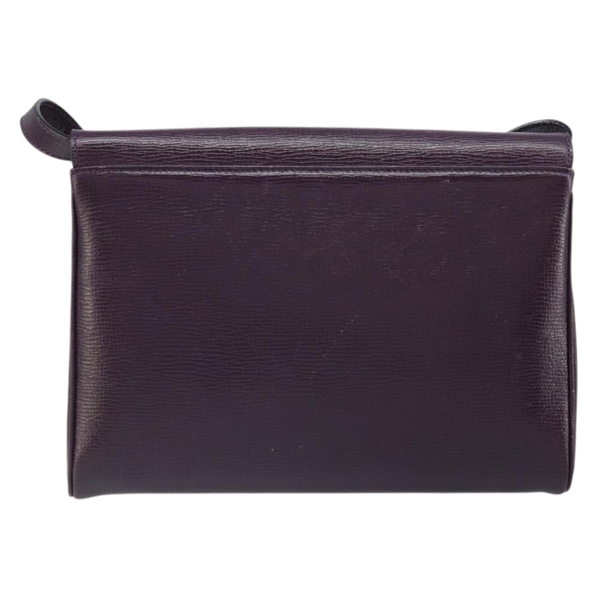 CELINE Circle Shoulder Bag Leather Purple Gold Auth 159845V