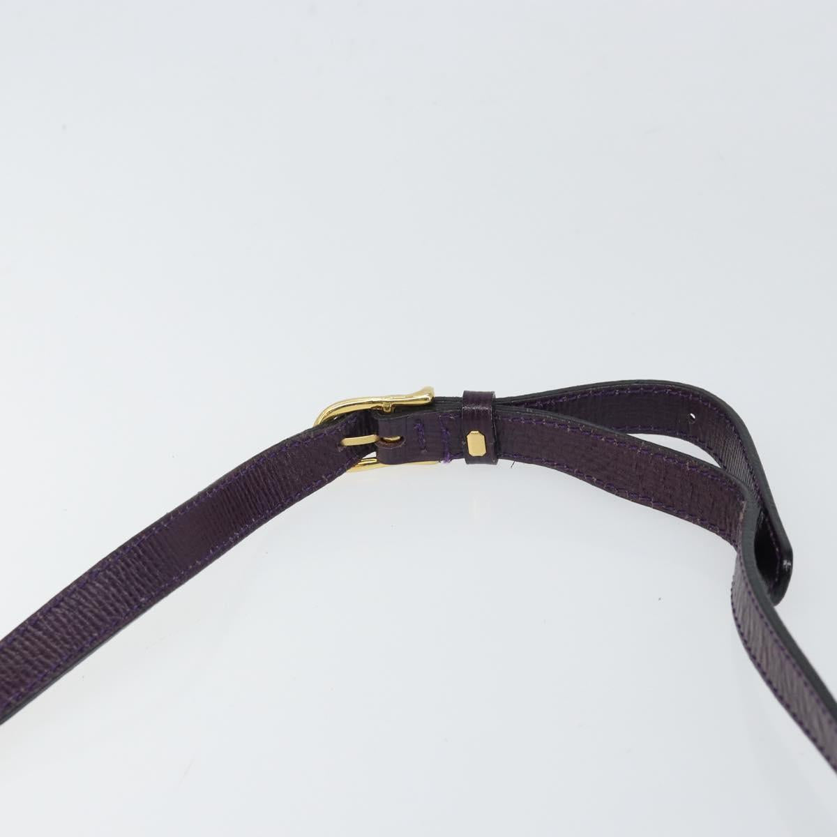 CELINE Circle Shoulder Bag Leather Purple Gold Auth 159845V