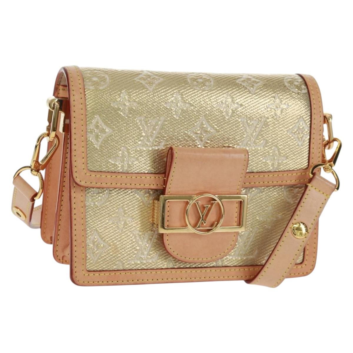 LOUIS VUITTON Monogram Laminated Jacquard Daufine MINI Gold M22826 Auth159872SAM