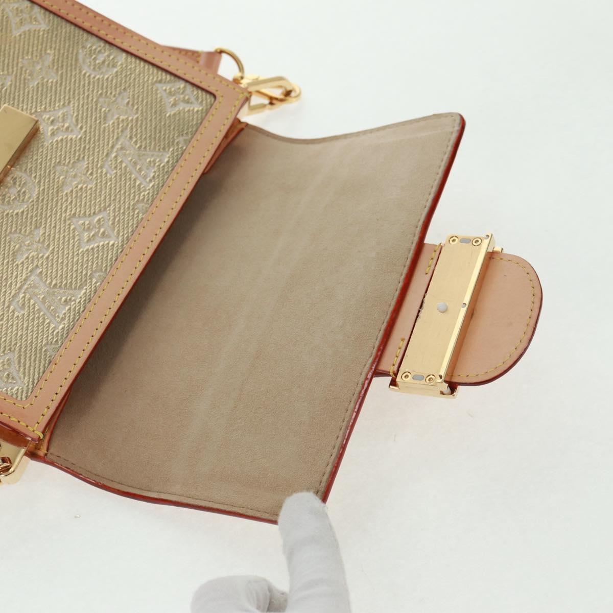 LOUIS VUITTON Monogram Laminated Jacquard Daufine MINI Gold M22826 Auth159872SAM