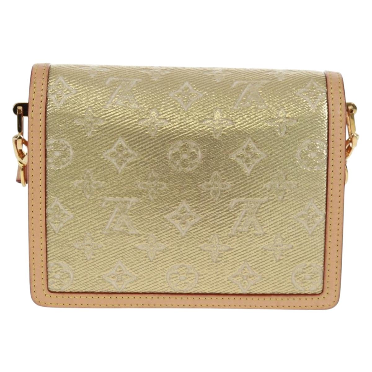 LOUIS VUITTON Monogram Laminated Jacquard Daufine MINI Gold M22826 Auth159872SAM