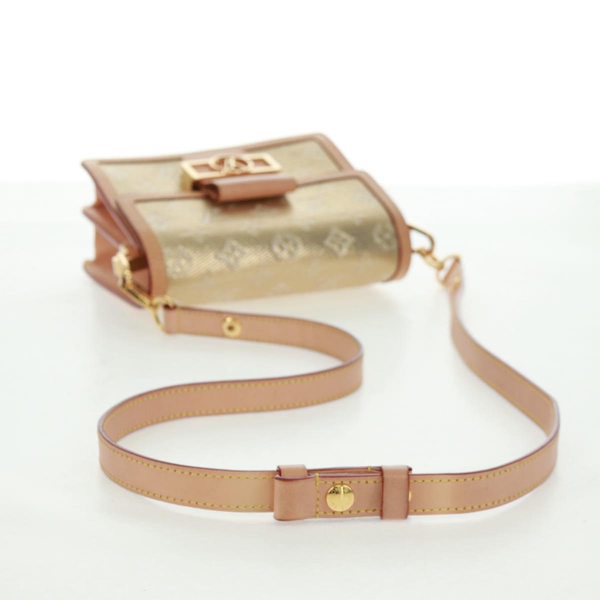 LOUIS VUITTON Monogram Laminated Jacquard Daufine MINI Gold M22826 Auth159872SAM