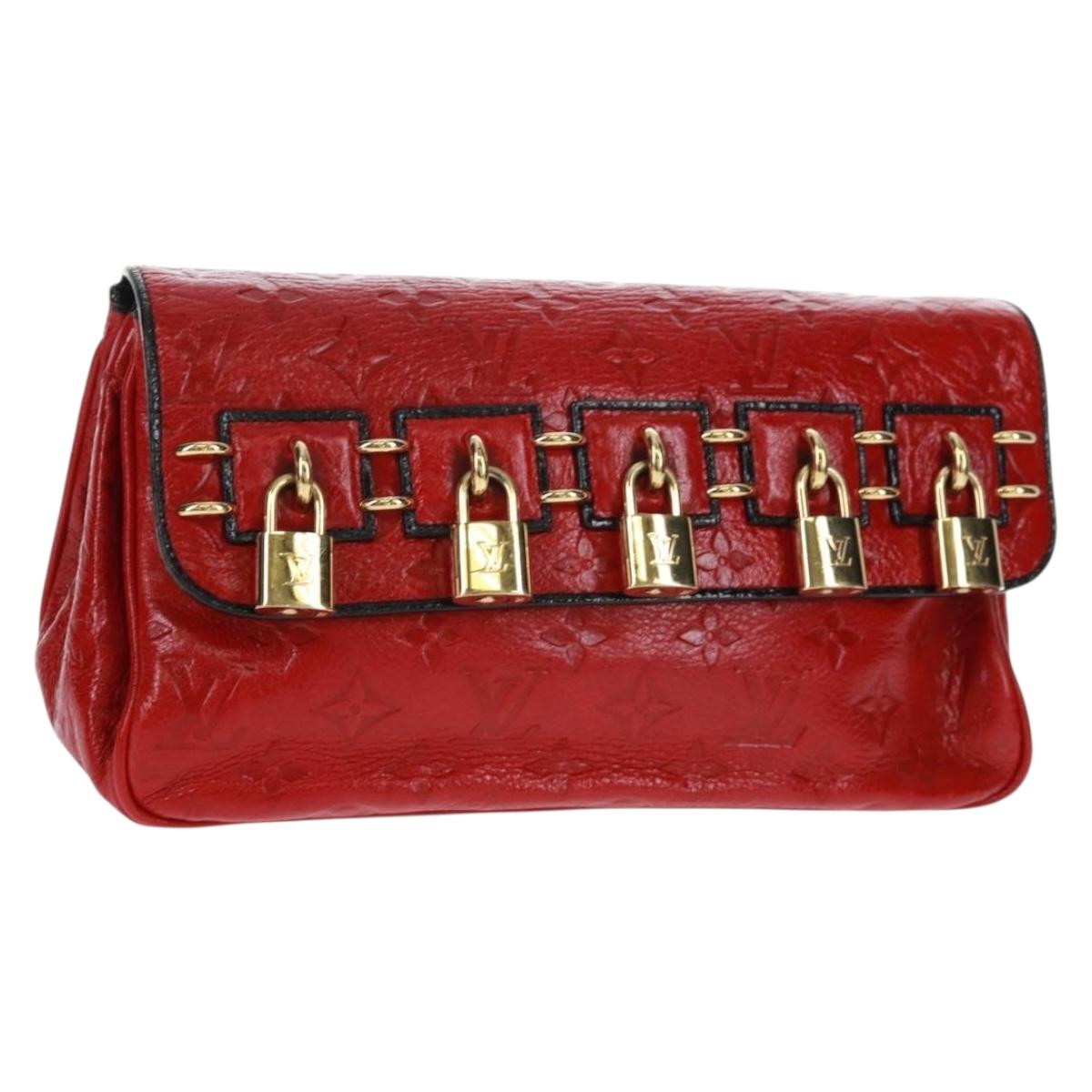 LOUIS VUITTON Monogram Clutch Bag Red LV Auth 159874SAV