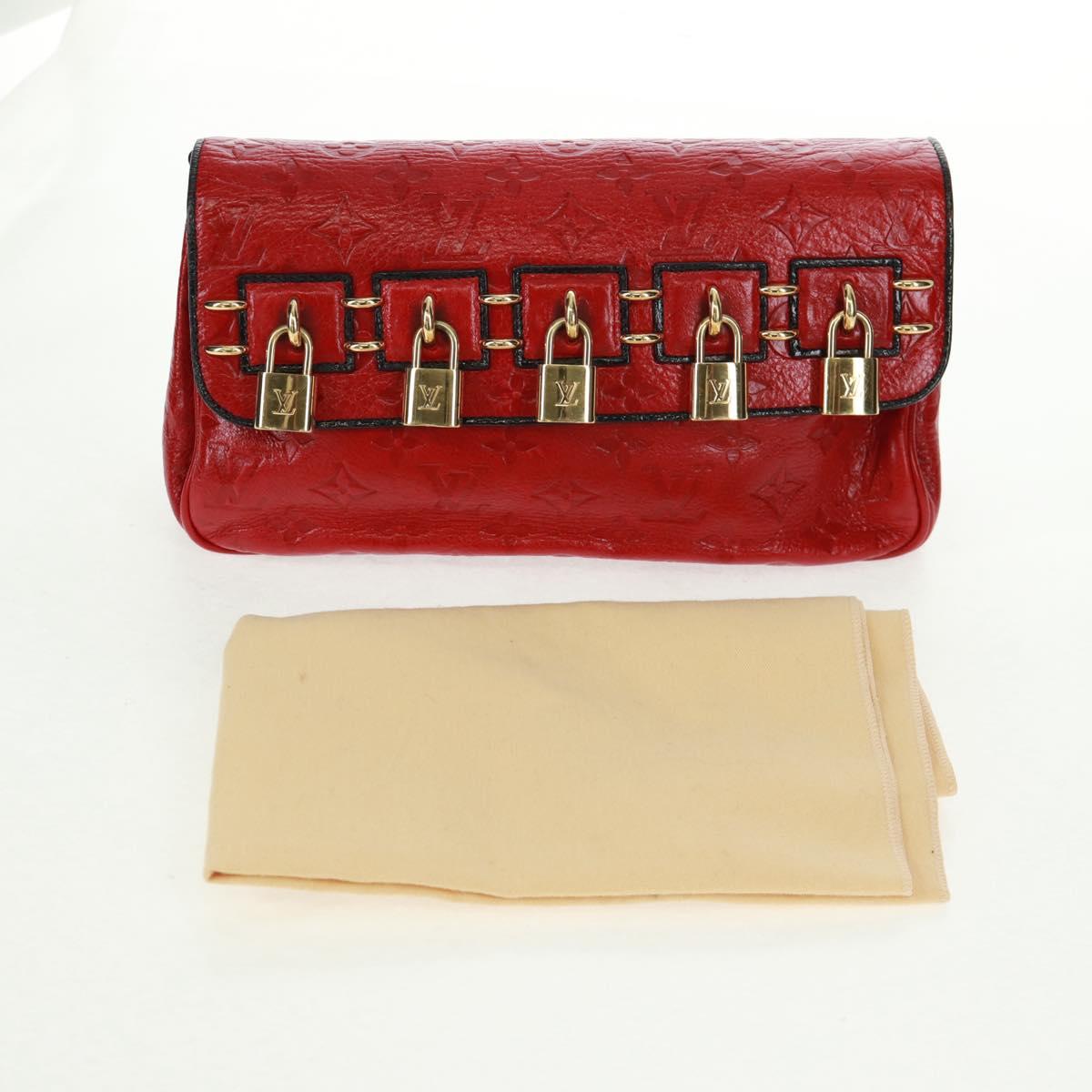 LOUIS VUITTON Monogram Clutch Bag Red LV Auth 159874SAV