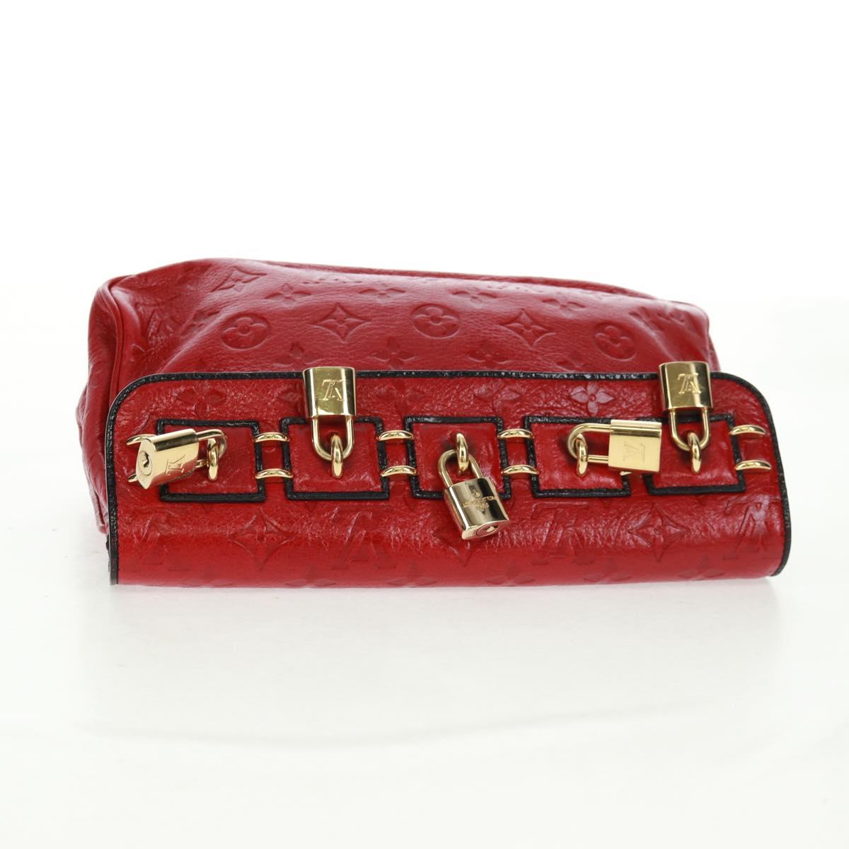 LOUIS VUITTON Monogram Clutch Bag Red LV Auth 159874SAV