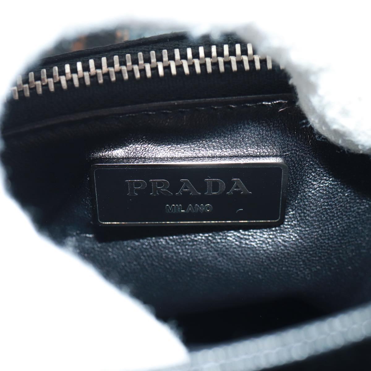 PRADA Hand Bag Nylon Black Silver Auth 159878V