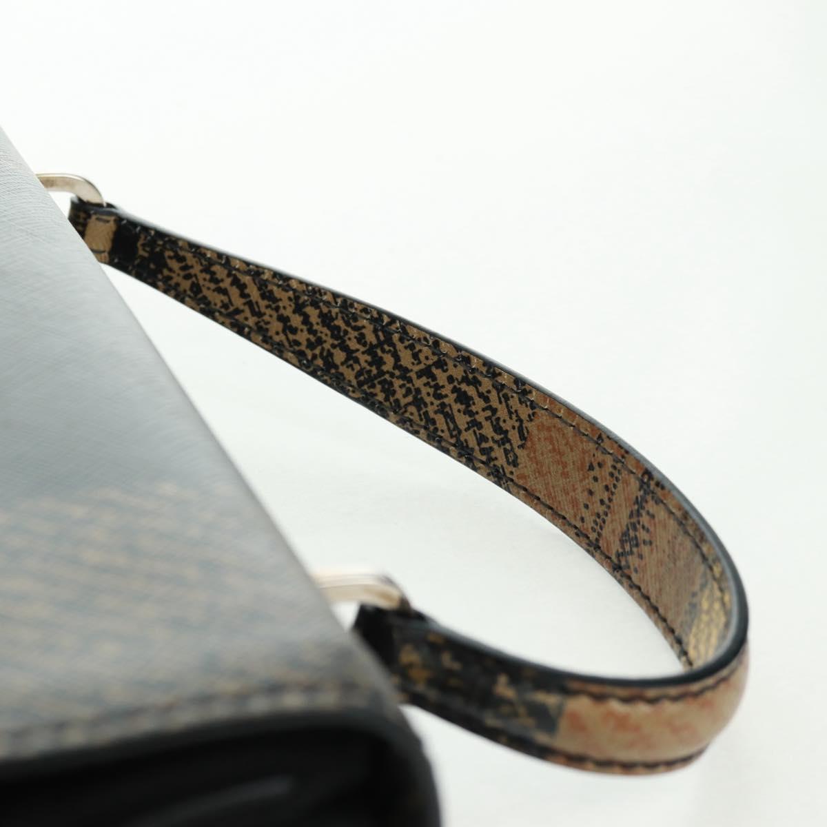 PRADA Hand Bag Nylon Black Silver Auth 159878V