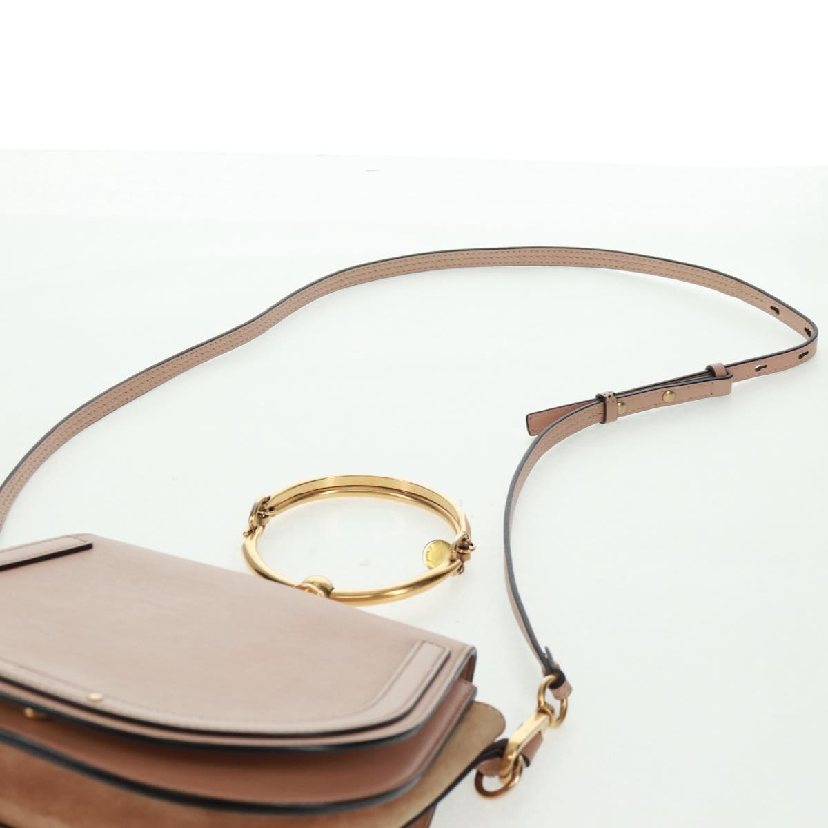 Chloe Nile Hand Bag Leather 2way Pink Gold Auth 159884V