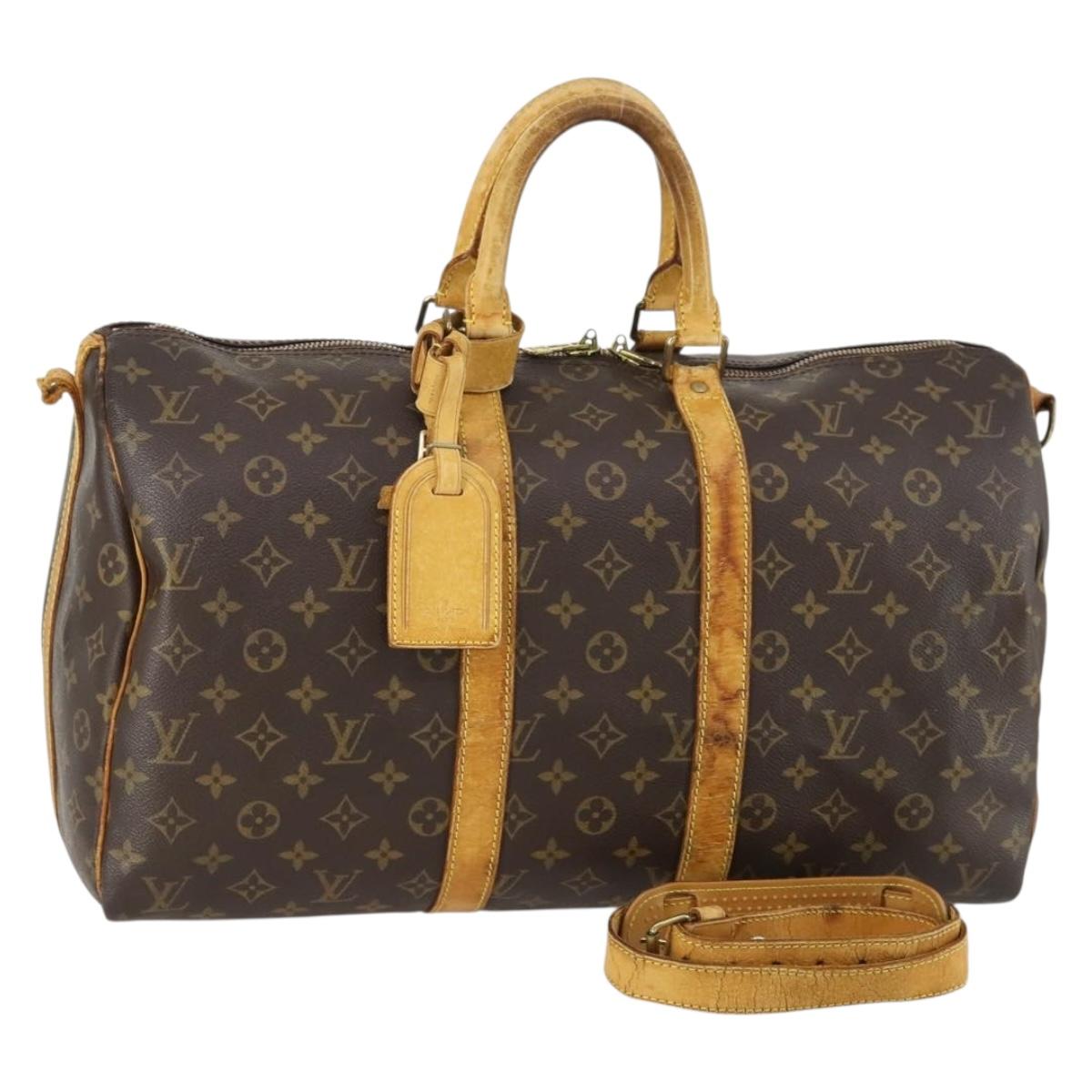 LOUIS VUITTON Monogram Keepall Bandouliere 45 Boston Bag M41418 LV Auth 159904