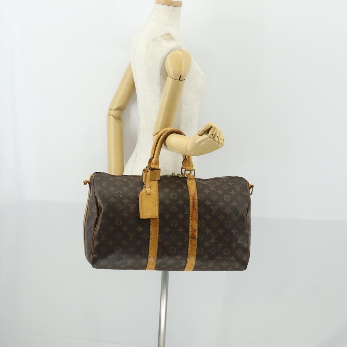 LOUIS VUITTON Monogram Keepall Bandouliere 45 Boston Bag M41418 LV Auth 159904