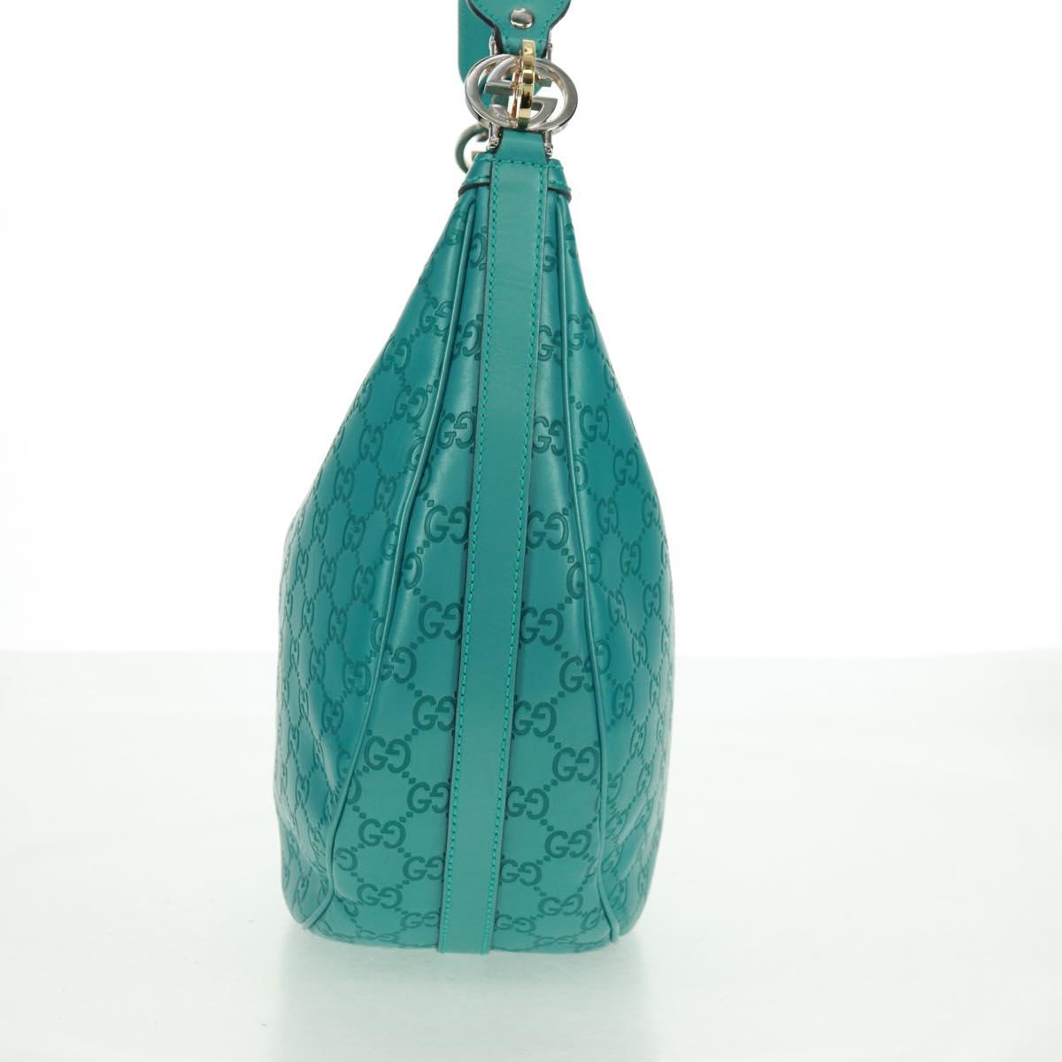 GUCCI GG Canvas Guccissima Bag Light Blue Silver Gold 232962 Auth 159906SAV