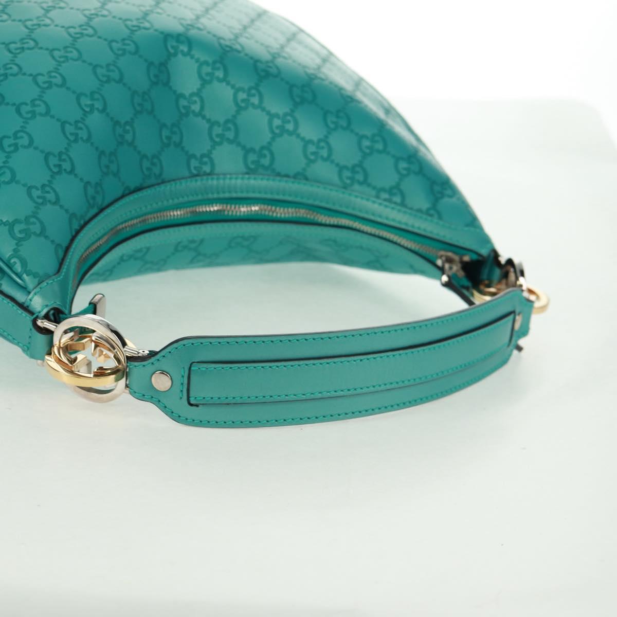 GUCCI GG Canvas Guccissima Bag Light Blue Silver Gold 232962 Auth 159906SAV