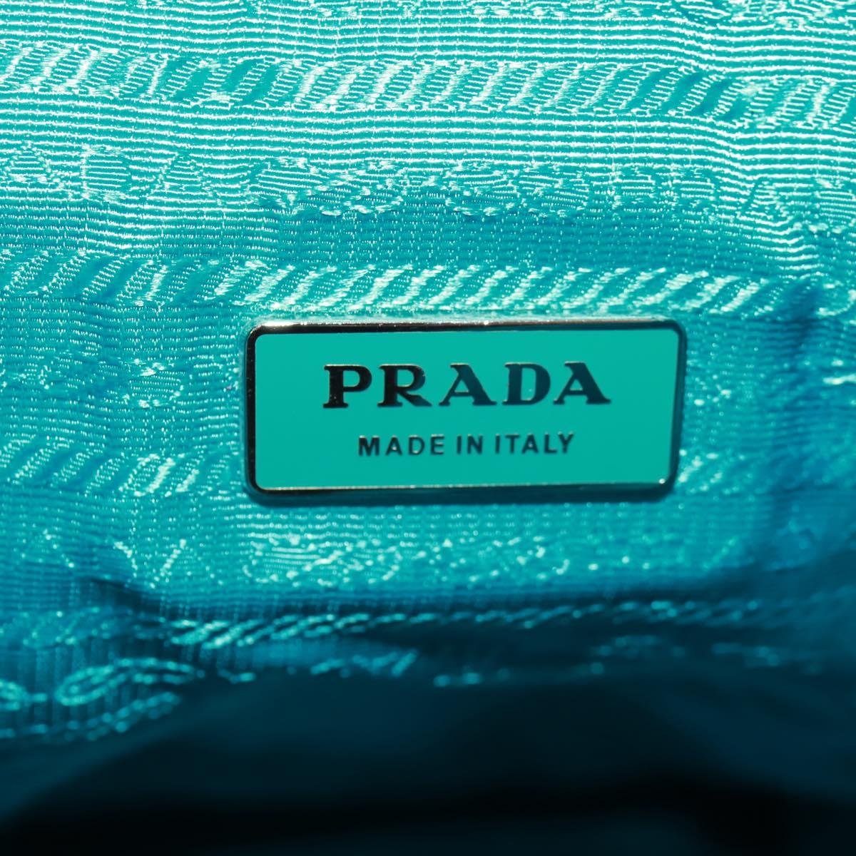 PRADA Backpack Nylon Turquoise Blue Silver Auth 159914V