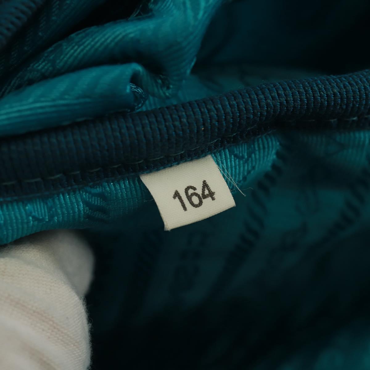 PRADA Backpack Nylon Turquoise Blue Silver Auth 159914V