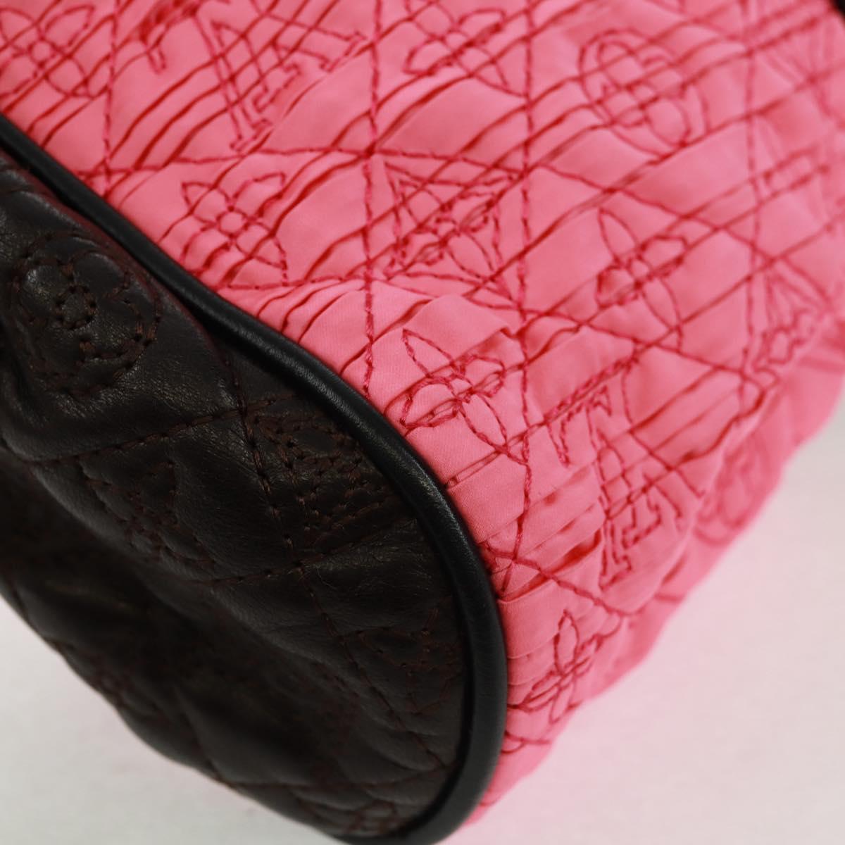 LOUIS VUITTON Monogram Coquette Pochette Bag Satin Leather Pink Auth 159918SAV
