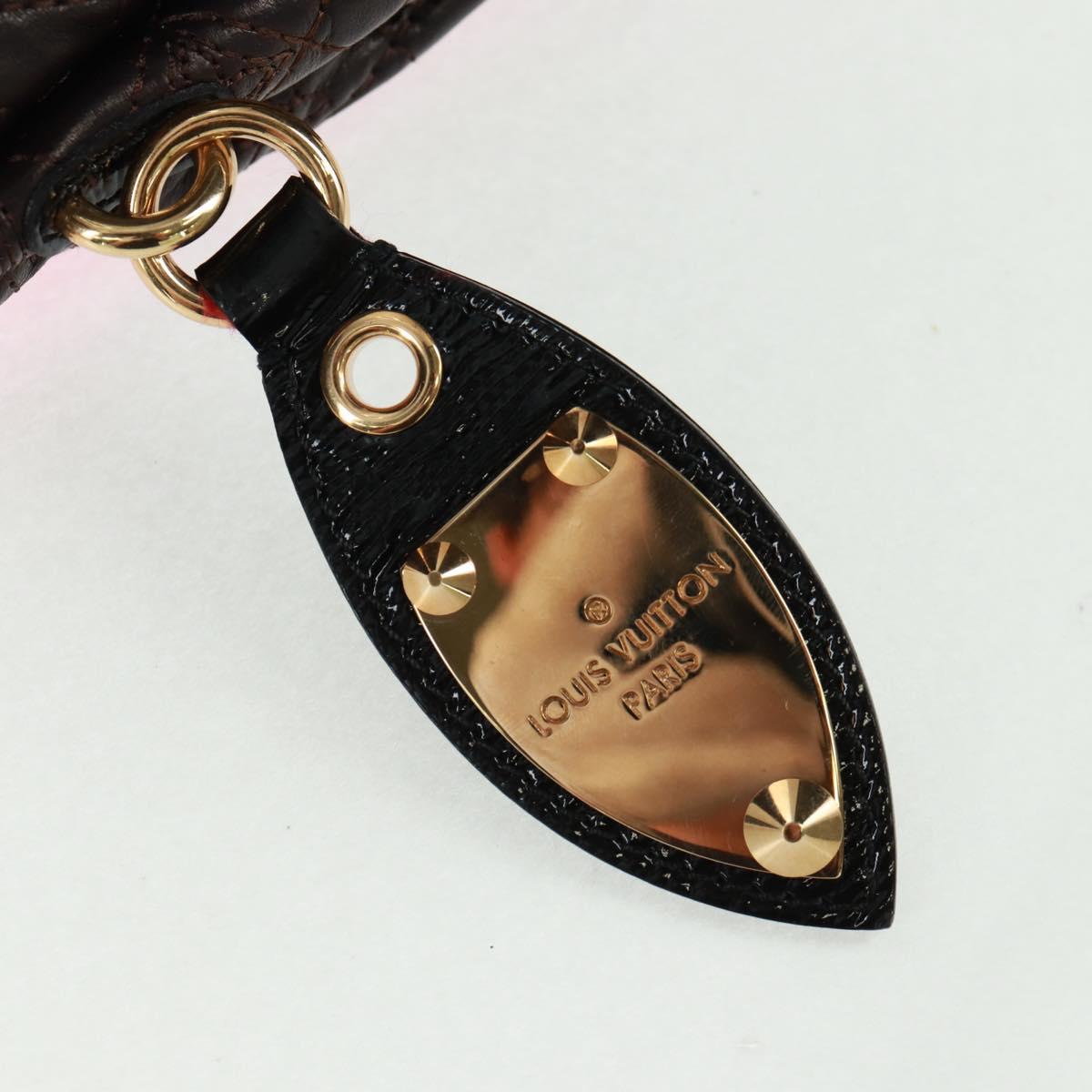 LOUIS VUITTON Monogram Coquette Pochette Bag Satin Leather Pink Auth 159918SAV
