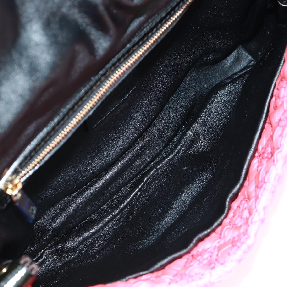 LOUIS VUITTON Monogram Coquette Pochette Bag Satin Leather Pink Auth 159918SAV