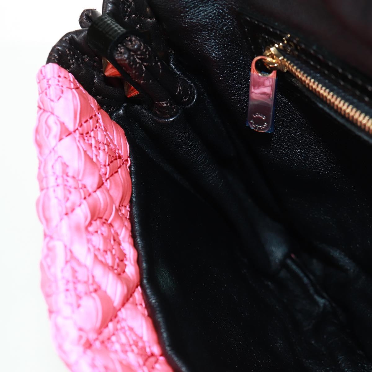 LOUIS VUITTON Monogram Coquette Pochette Bag Satin Leather Pink Auth 159918SAV