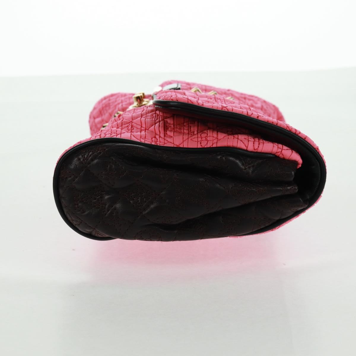 LOUIS VUITTON Monogram Coquette Pochette Bag Satin Leather Pink Auth 159918SAV