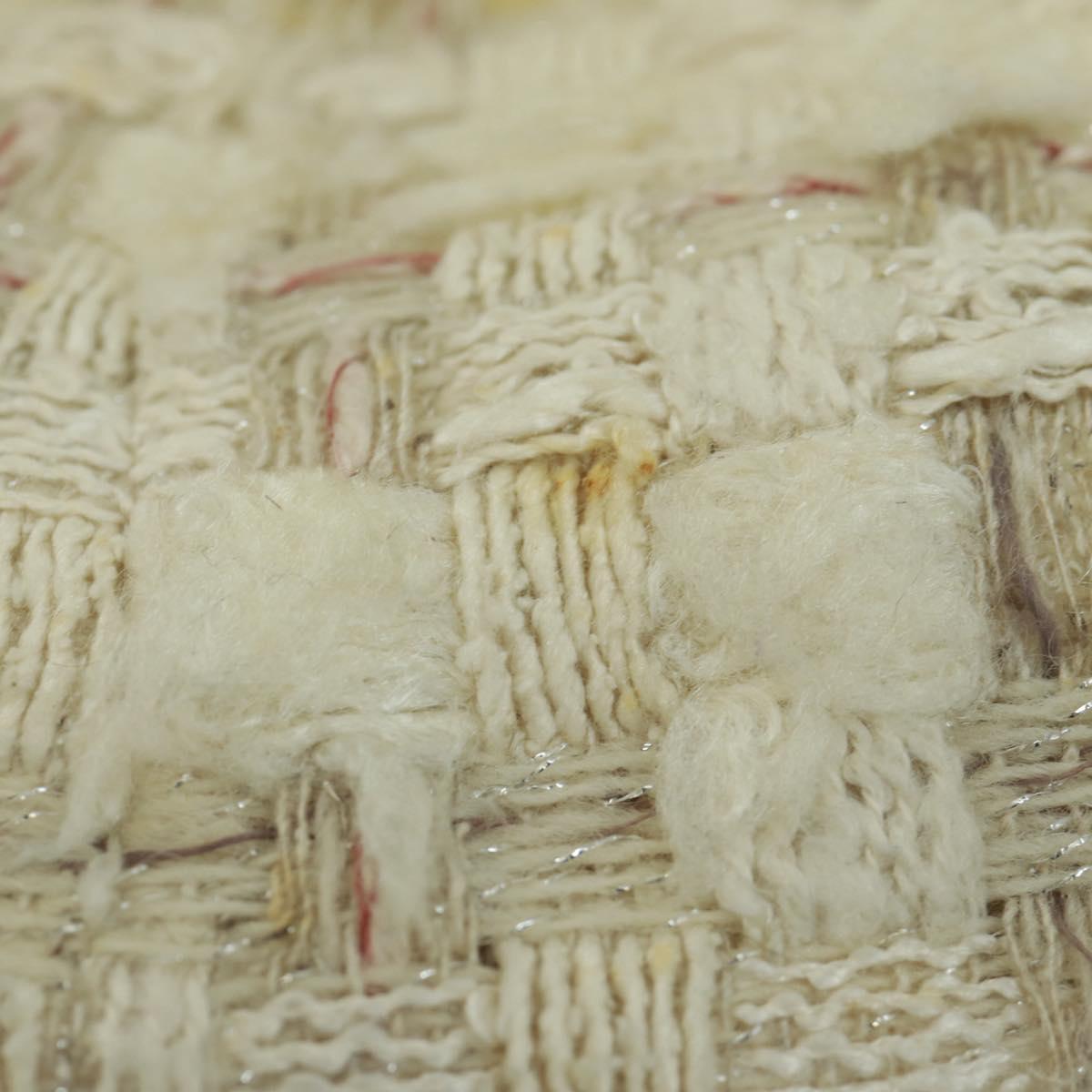 CHANEL Jacket Skirt Setup Tweed White CC Auth 159923V