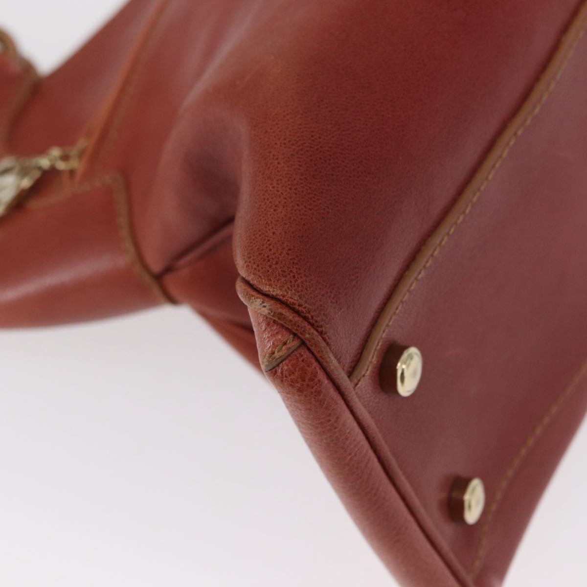 CARTIER Marcello Hand Bag Leather Brown Auth 159935