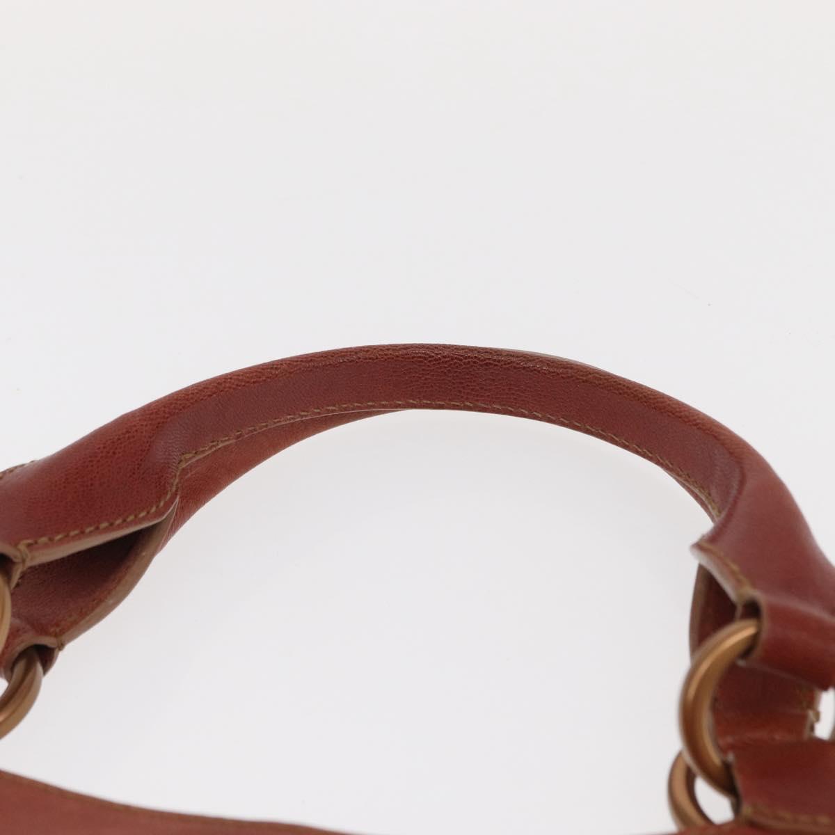CARTIER Marcello Hand Bag Leather Brown Auth 159935