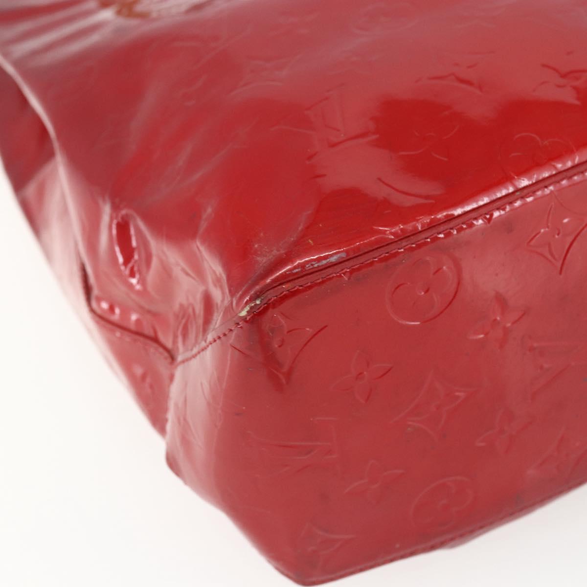 LOUIS VUITTON Monogram Vernis Reade MM Hand Bag Red Rouge M91086 LV Auth 159938
