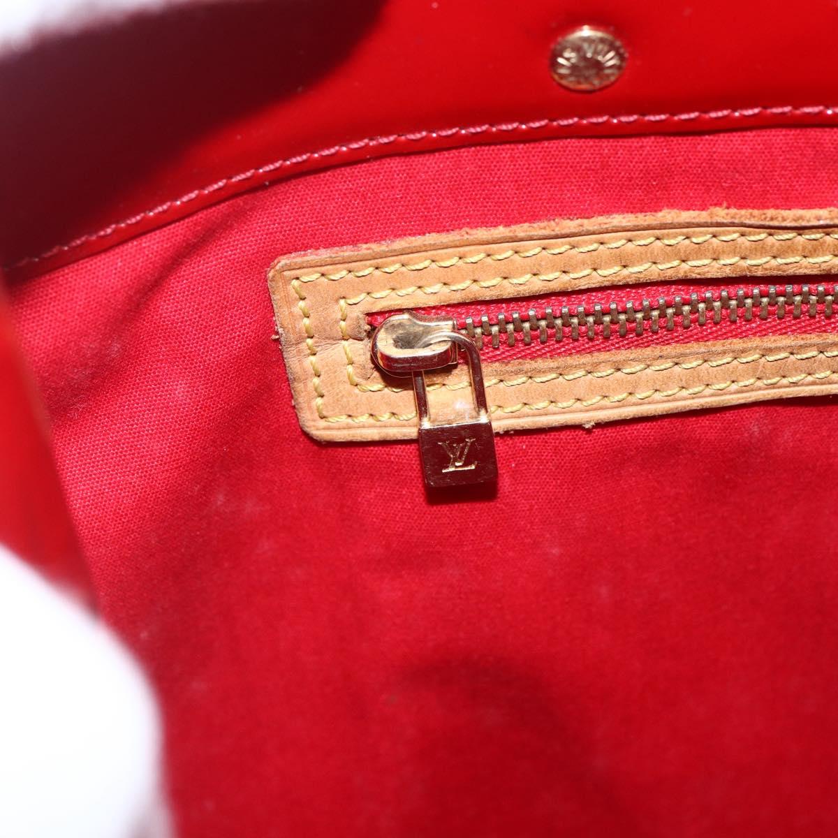 LOUIS VUITTON Monogram Vernis Reade MM Hand Bag Red Rouge M91086 LV Auth 159938