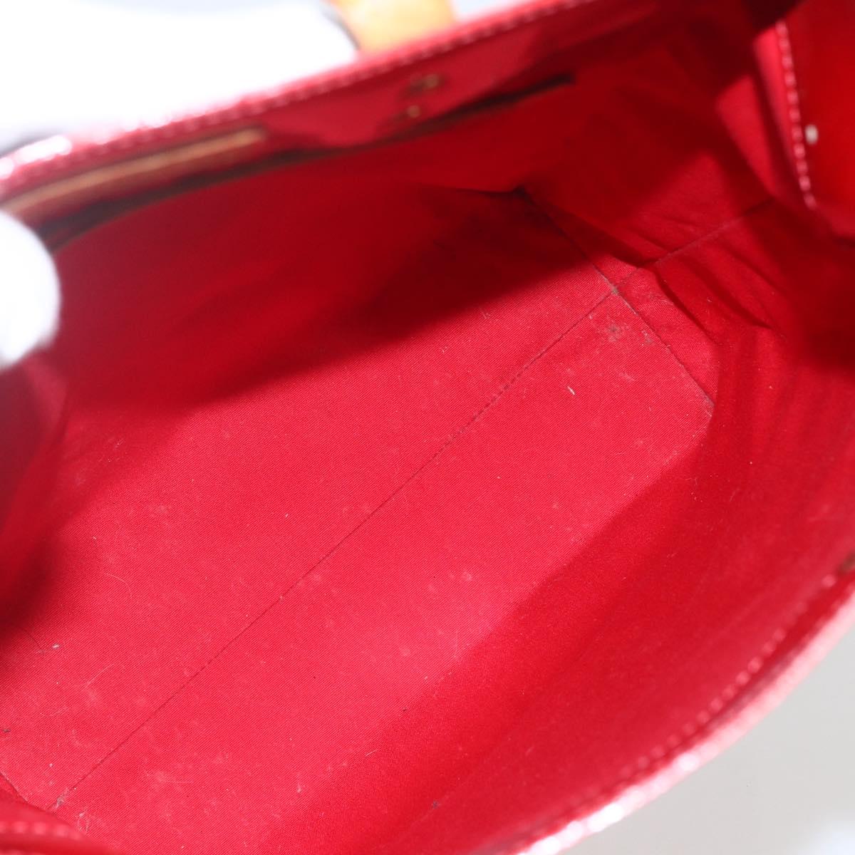 LOUIS VUITTON Monogram Vernis Reade MM Hand Bag Red Rouge M91086 LV Auth 159938