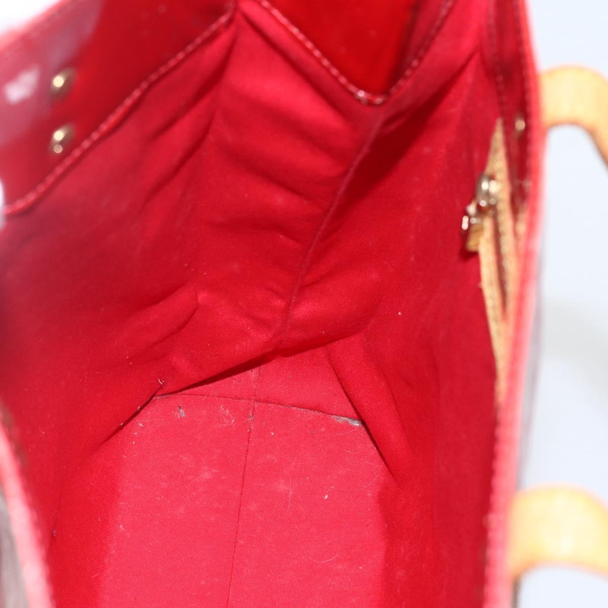 LOUIS VUITTON Monogram Vernis Reade MM Hand Bag Red Rouge M91086 LV Auth 159938