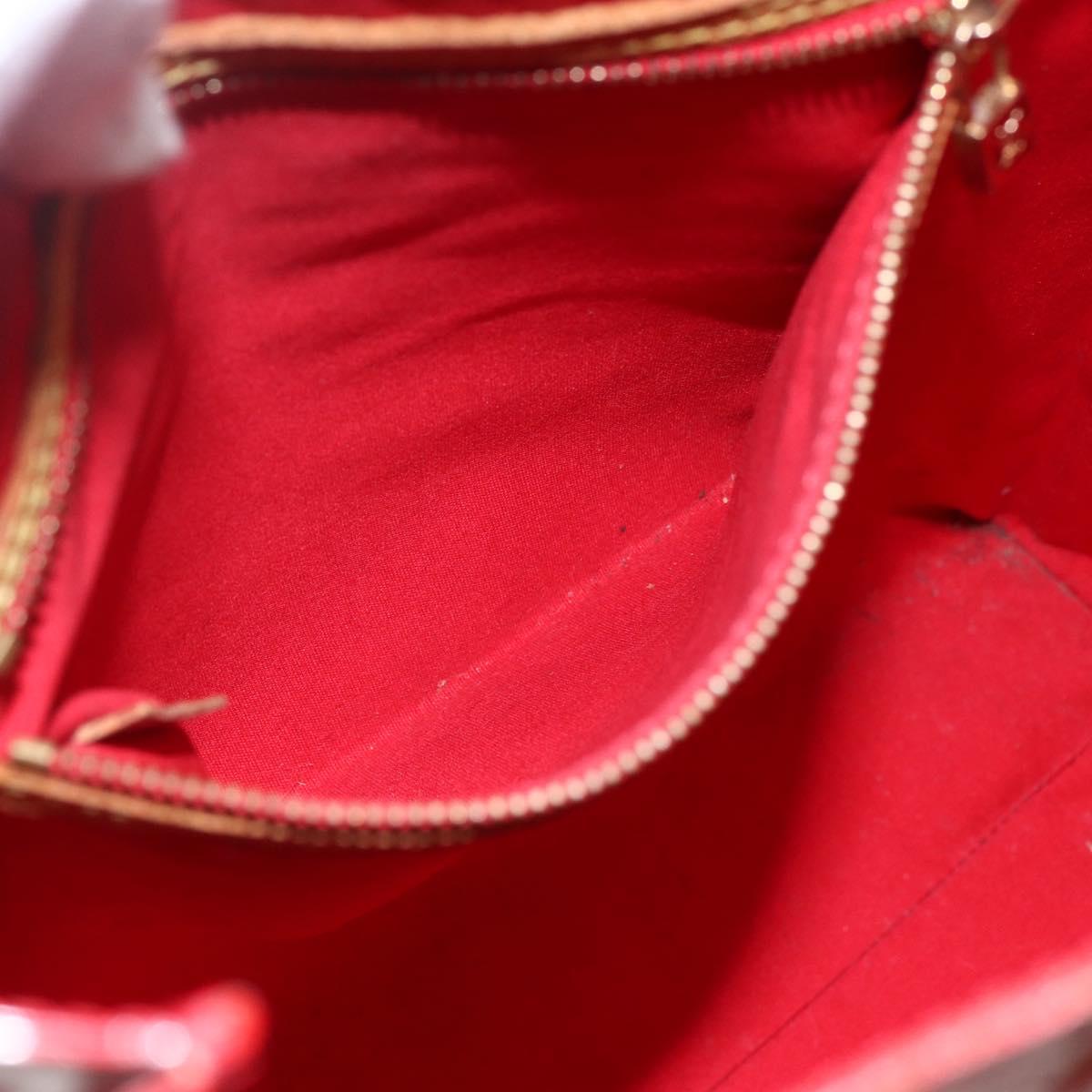 LOUIS VUITTON Monogram Vernis Reade MM Hand Bag Red Rouge M91086 LV Auth 159938