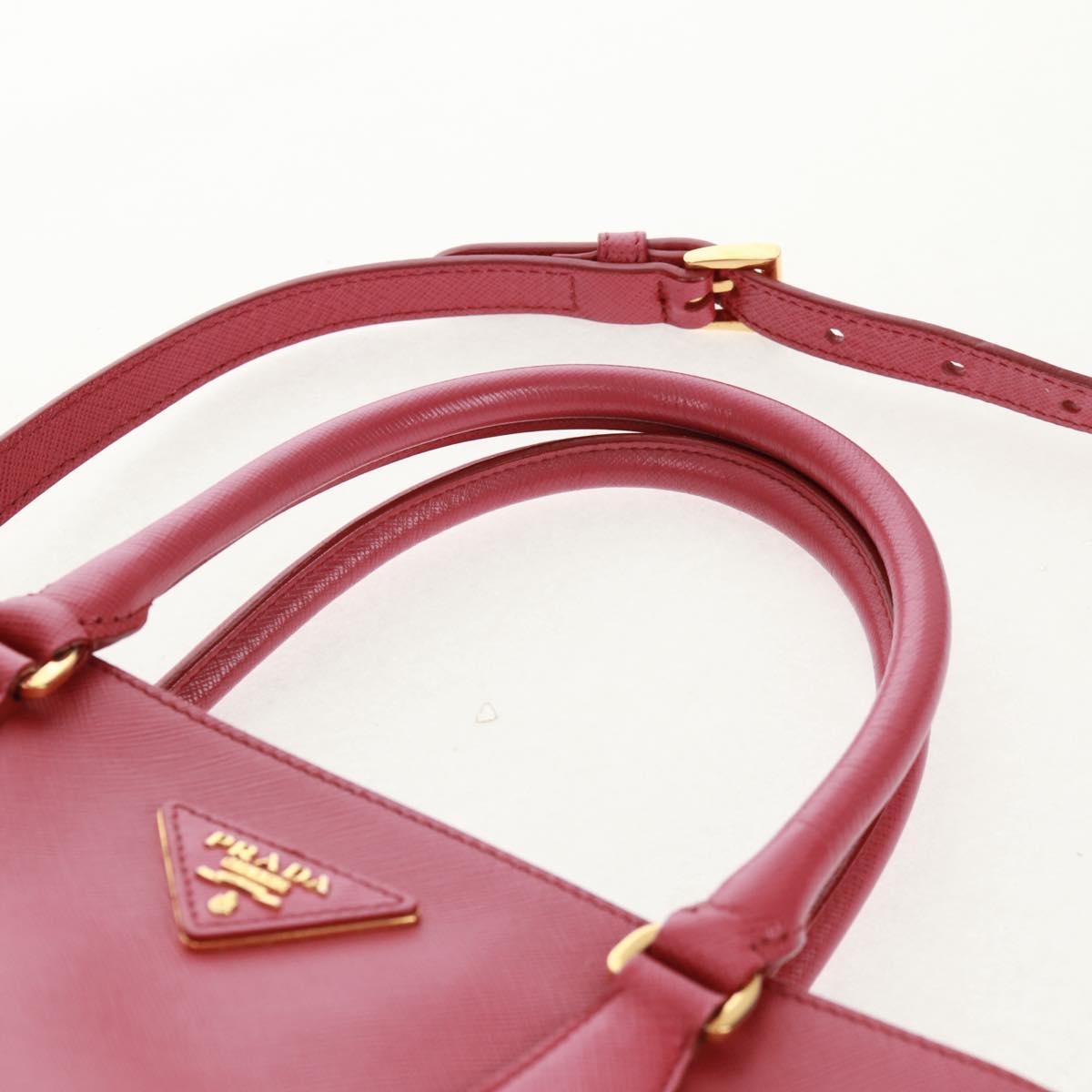 PRADA Galleria Hand Bag Safiano leather 2way Pink Gold Auth 159946
