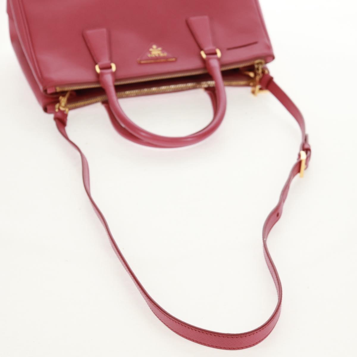 PRADA Galleria Hand Bag Safiano leather 2way Pink Gold Auth 159946