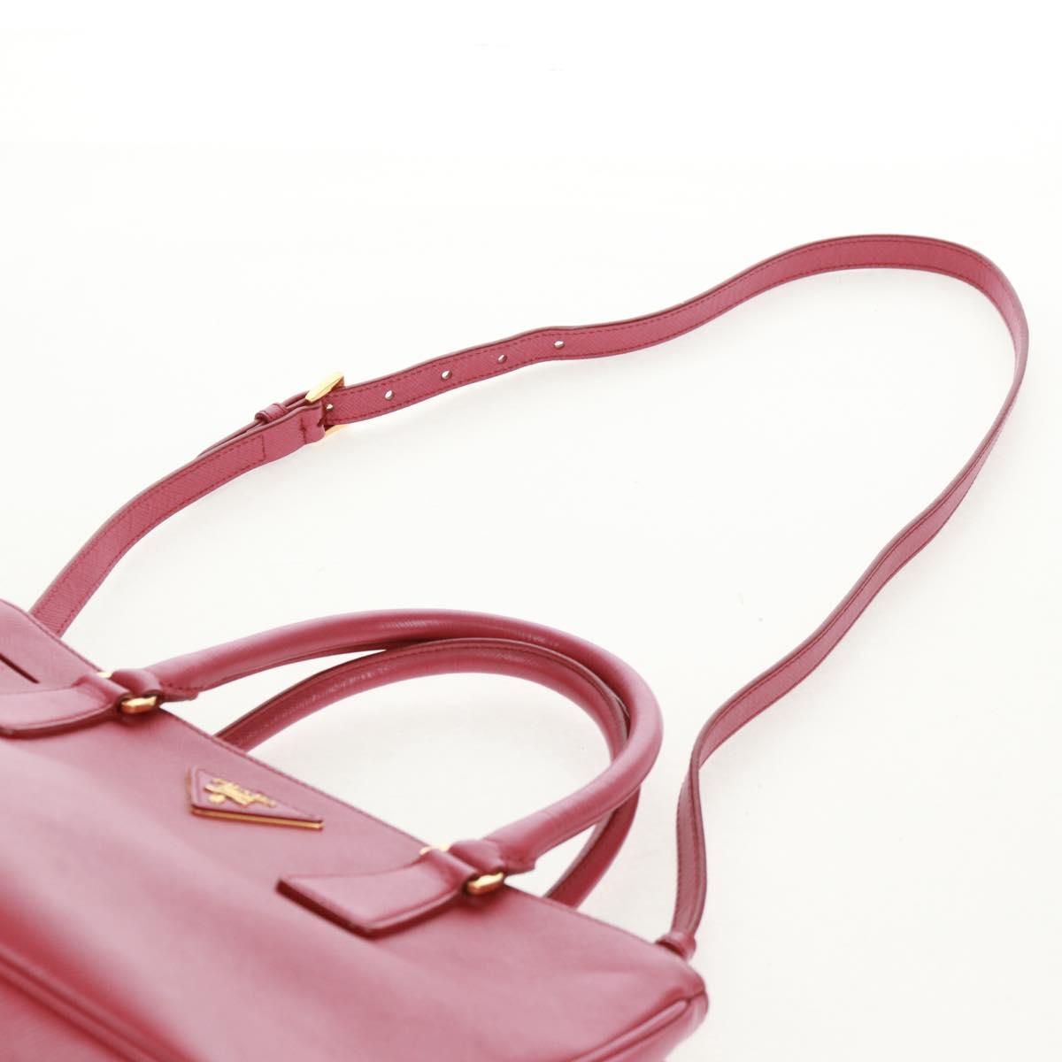 PRADA Galleria Hand Bag Safiano leather 2way Pink Gold Auth 159946