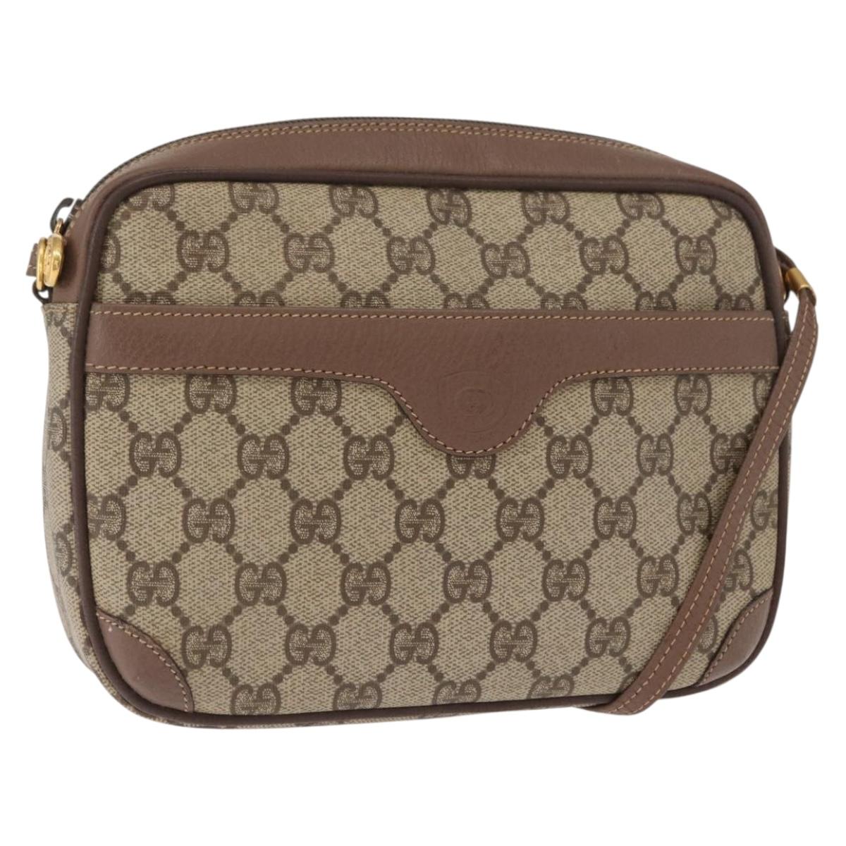 GUCCI GG Supreme Shoulder Bag PVC Beige Gold 007 115 6423 Auth 159950