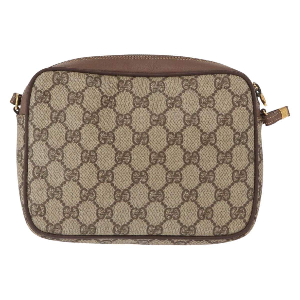 GUCCI GG Supreme Shoulder Bag PVC Beige Gold 007 115 6423 Auth 159950