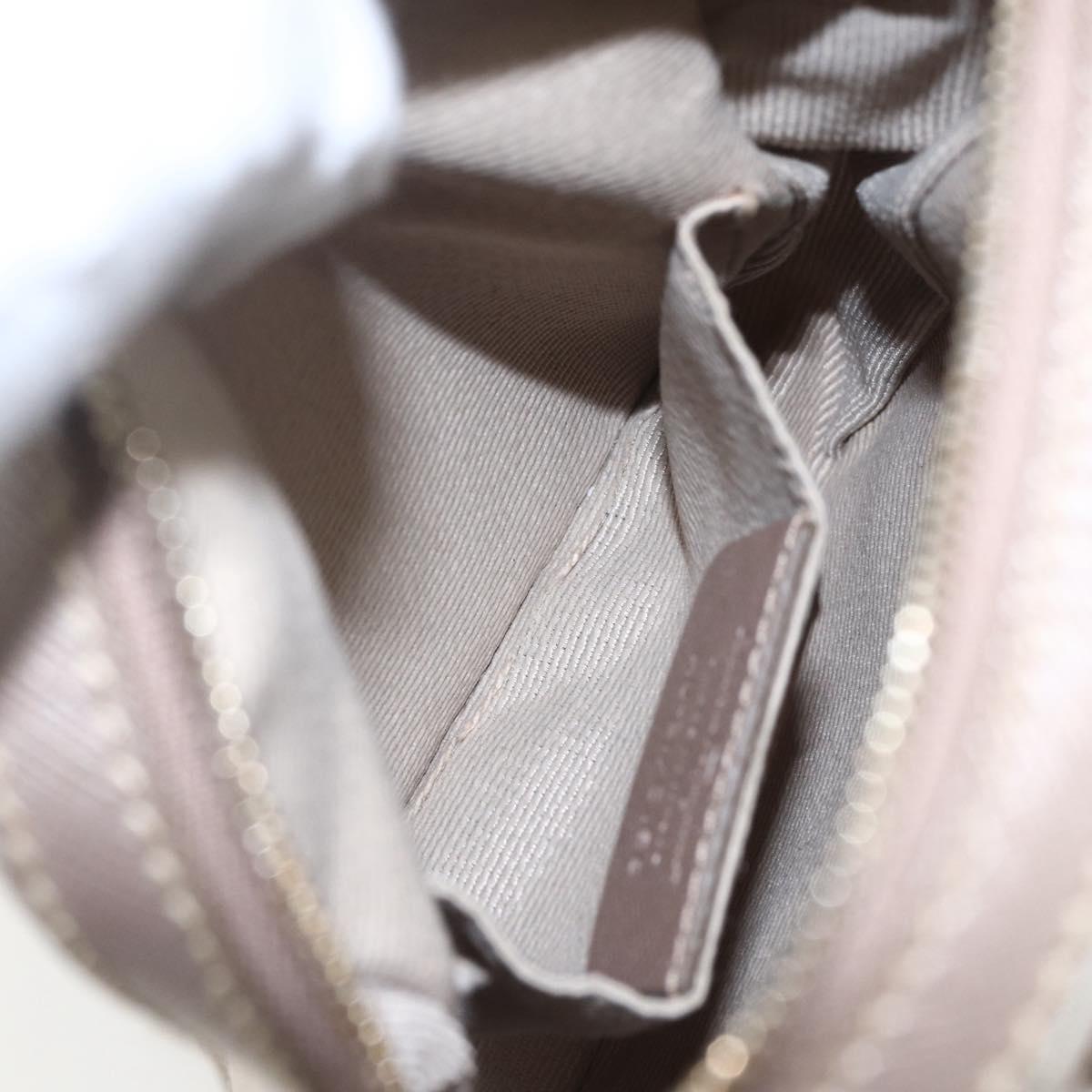 Salvatore Ferragamo Vala Shoulder Bag Nylon Beige Gold Auth 159964