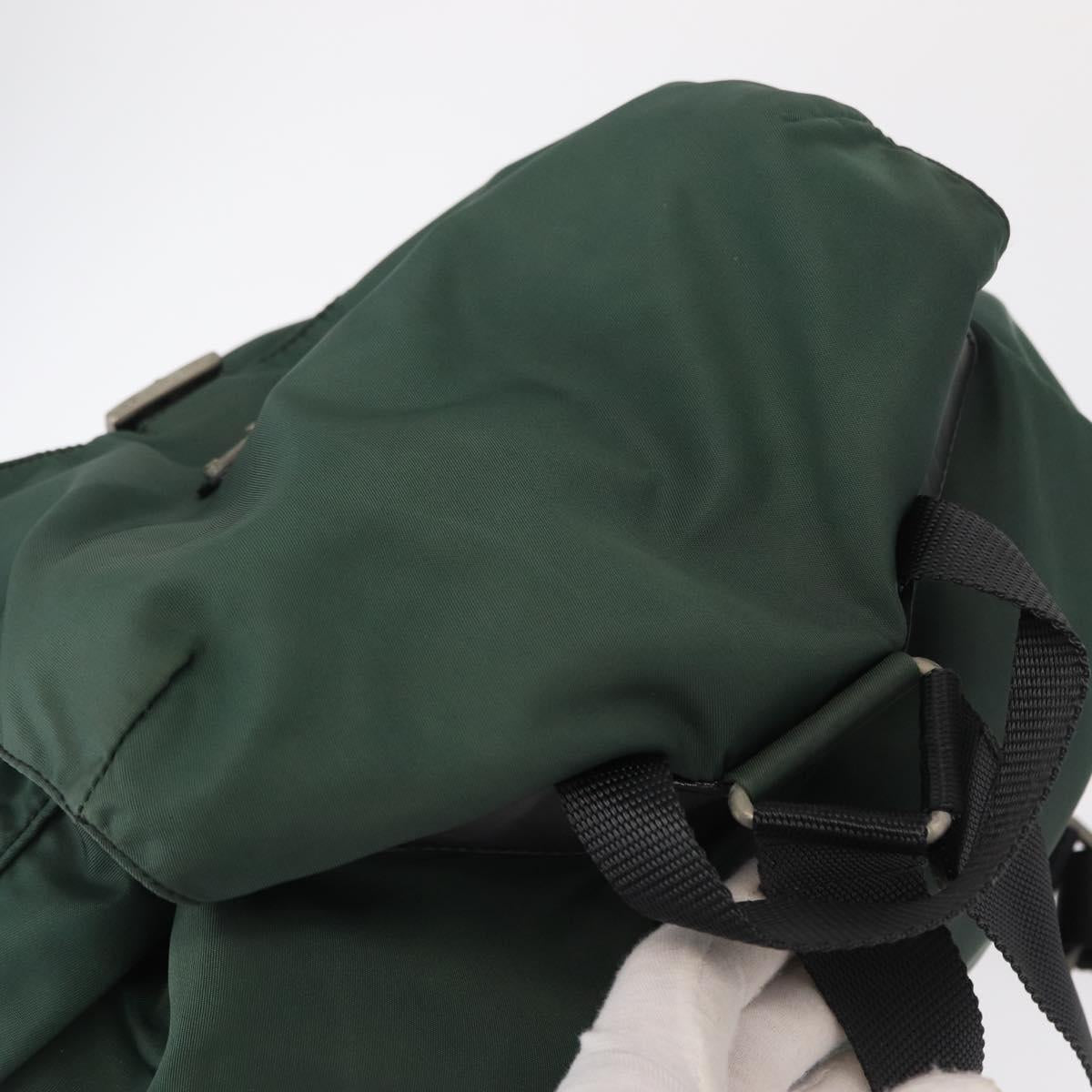 PRADA Backpack Nylon Green Silver Auth 159970