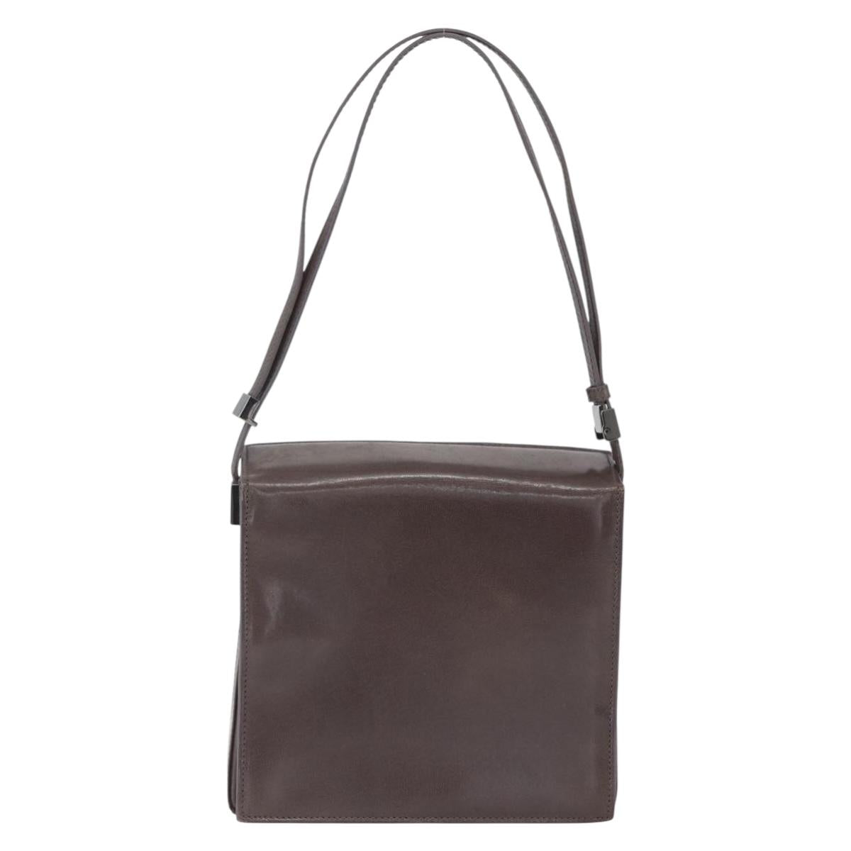 GUCCI Shoulder Bag Leather Brown 007 2014 3444 Auth 159973