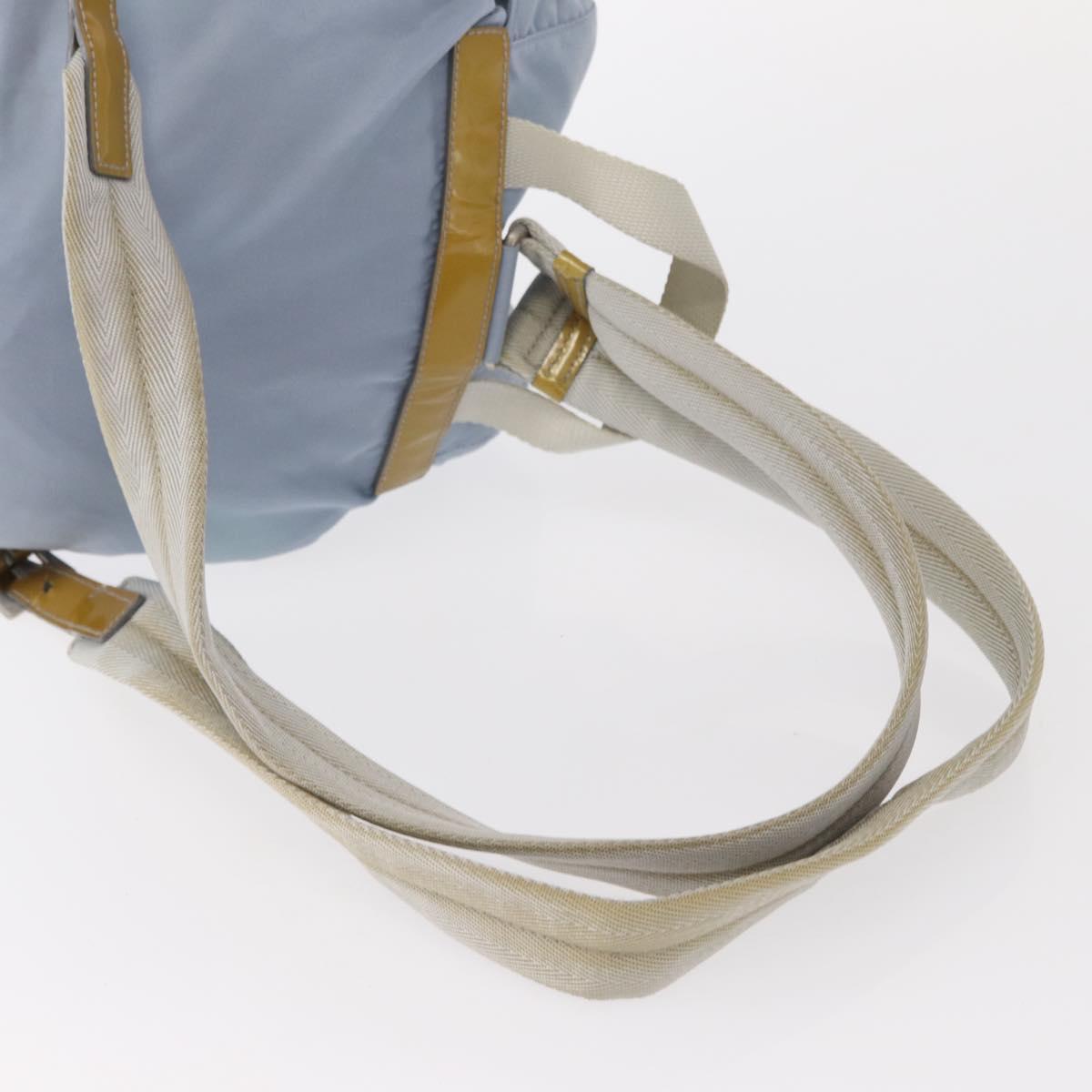 PRADA Backpack Nylon Light Blue Silver Auth 159978