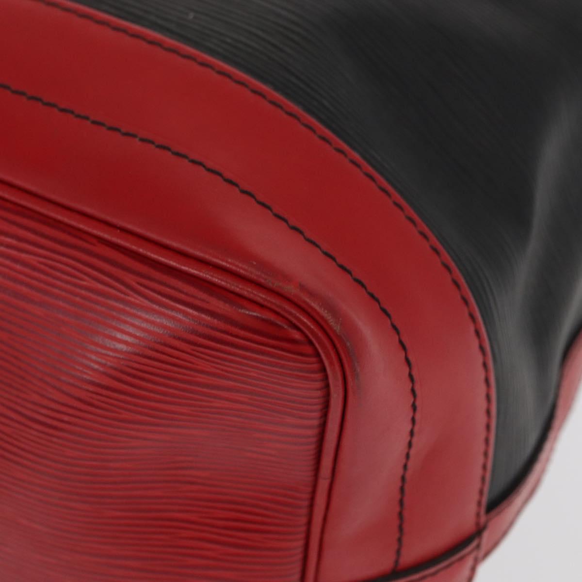 LOUIS VUITTON Epi Noe Shoulder Bag Bicolor Black Red M44017 LV Auth 159997