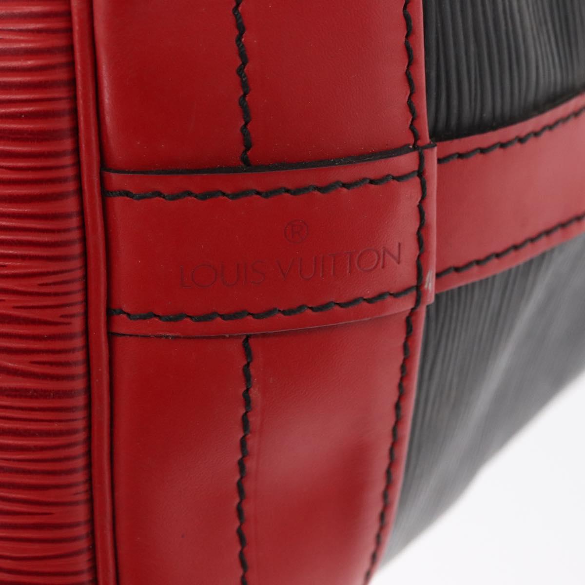 LOUIS VUITTON Epi Noe Shoulder Bag Bicolor Black Red M44017 LV Auth 159997