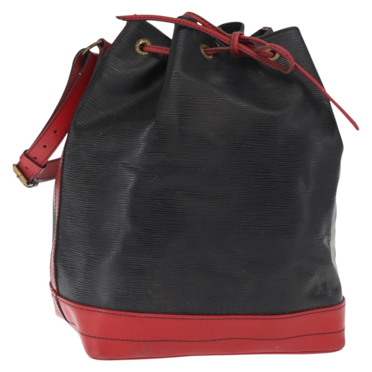 LOUIS VUITTON Epi Noe Shoulder Bag Bicolor Black Red M44017 LV Auth 159997