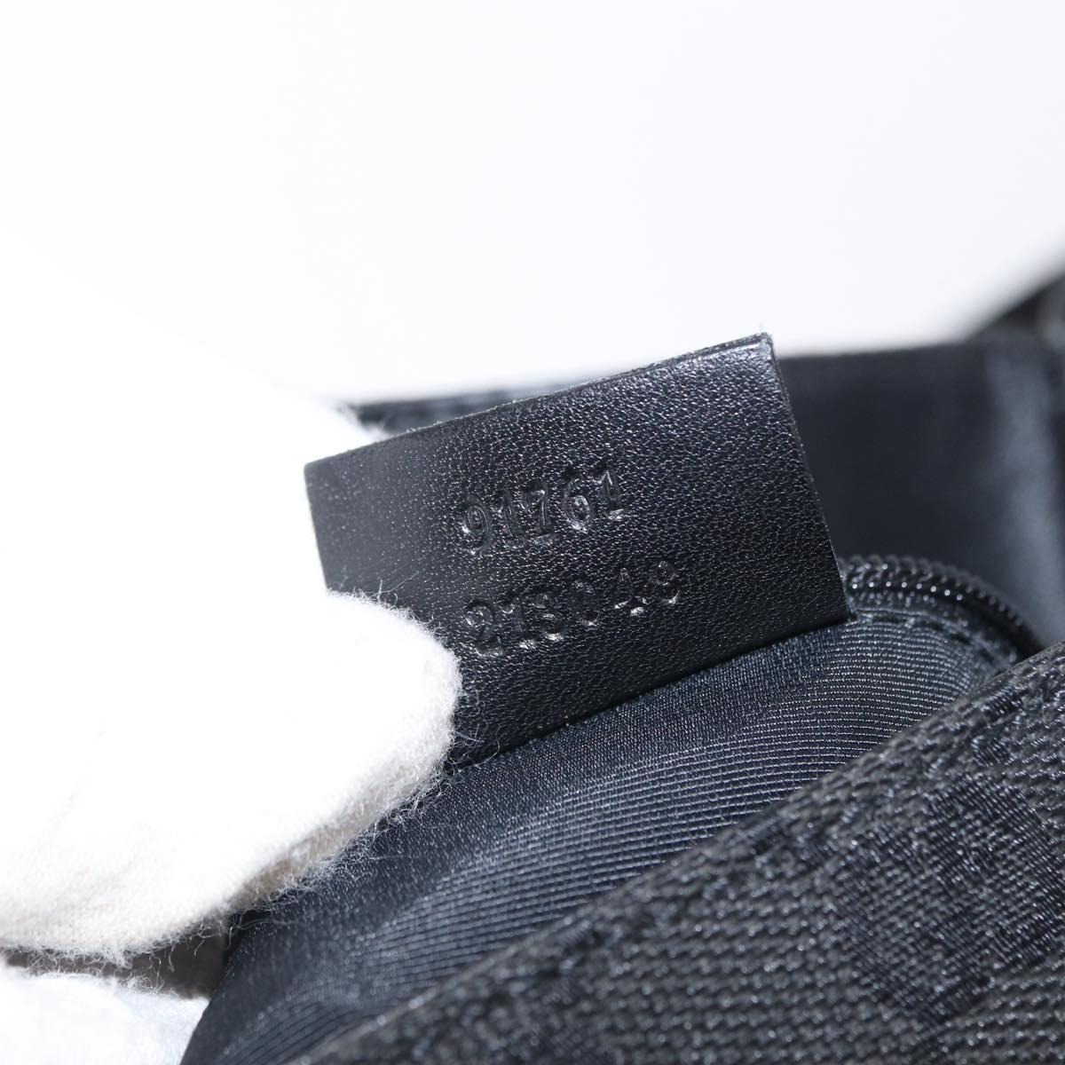 GUCCI GG Canvas Shoulder Bag Black Gold 91761 Auth 160003